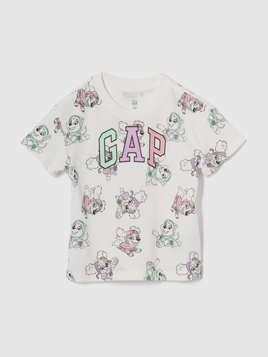 T-shirt bianca a maniche corte con stampa GAP e personaggi Bimba_0