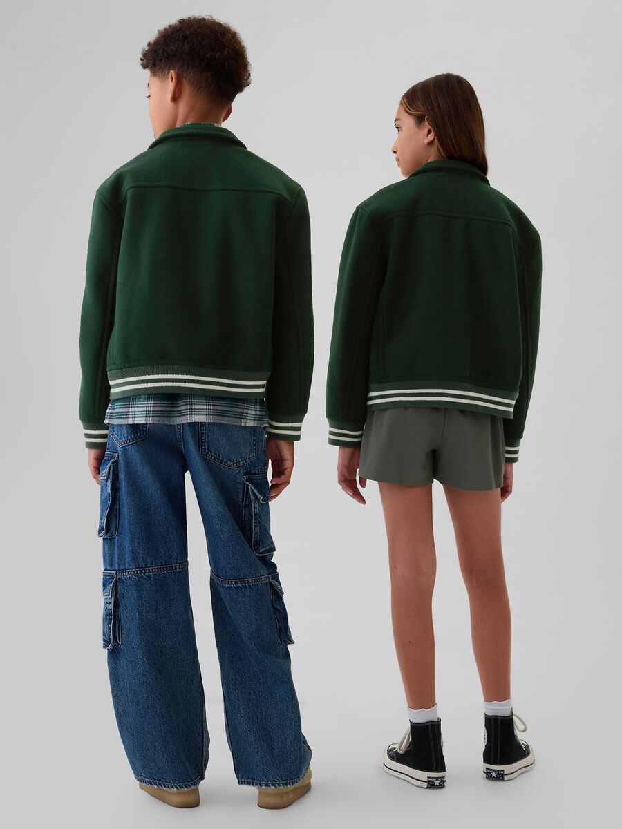Bomber varsity con applicazioni bouclé Bambino_2