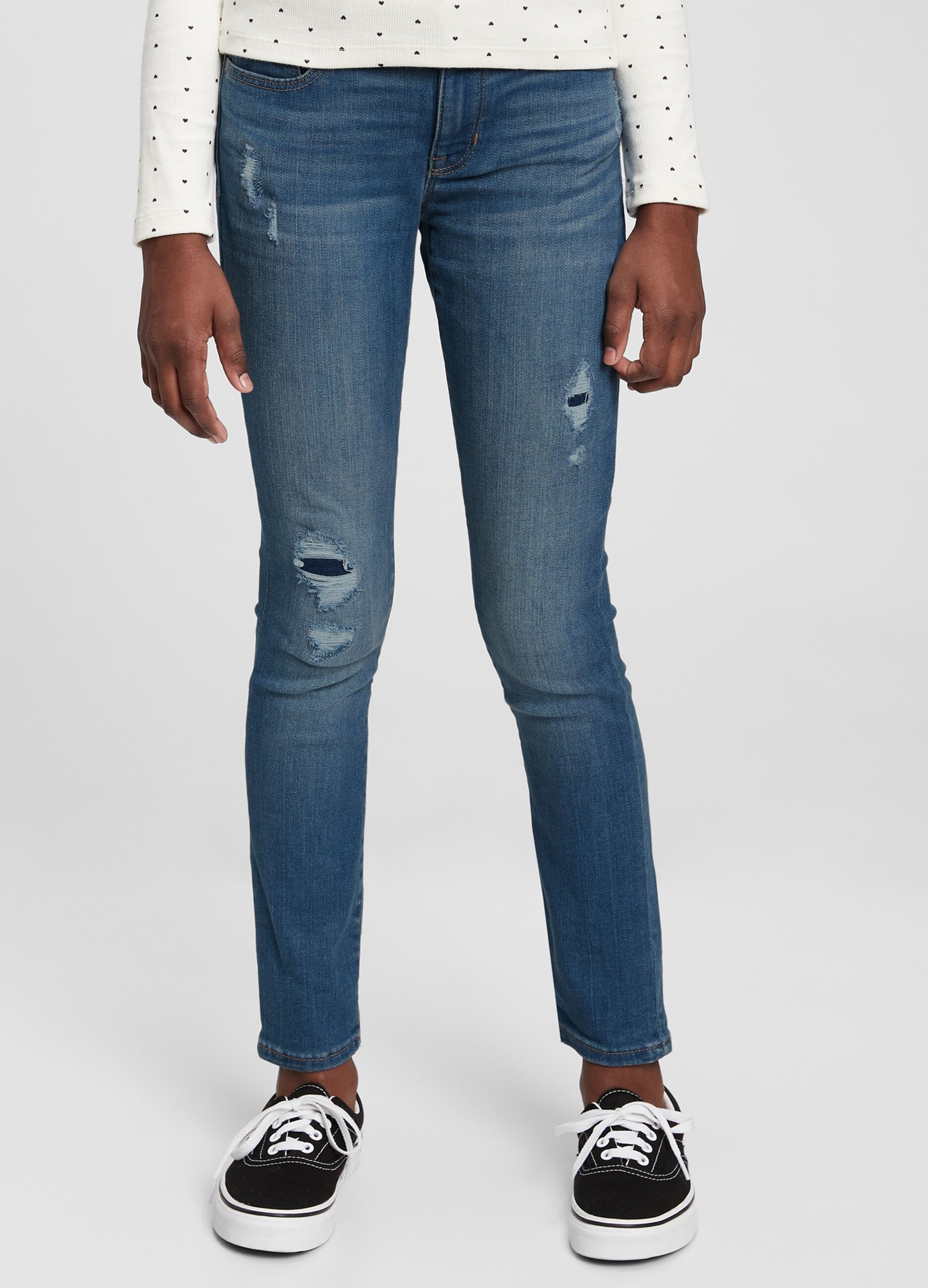 Skinny-fit jeans with abrasions