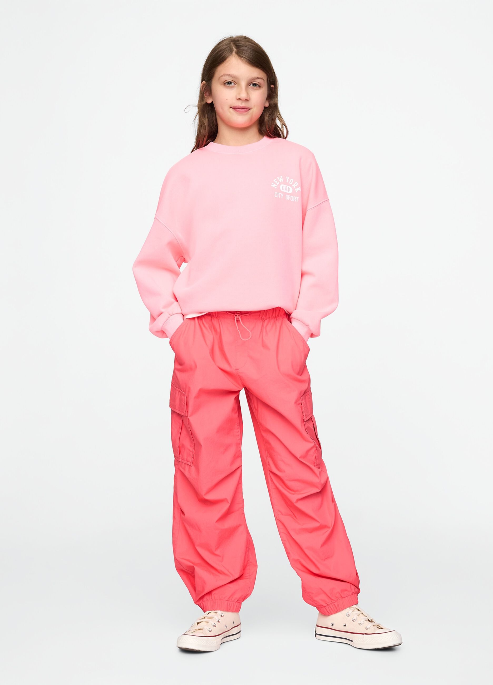 Parachute joggers with drawstring