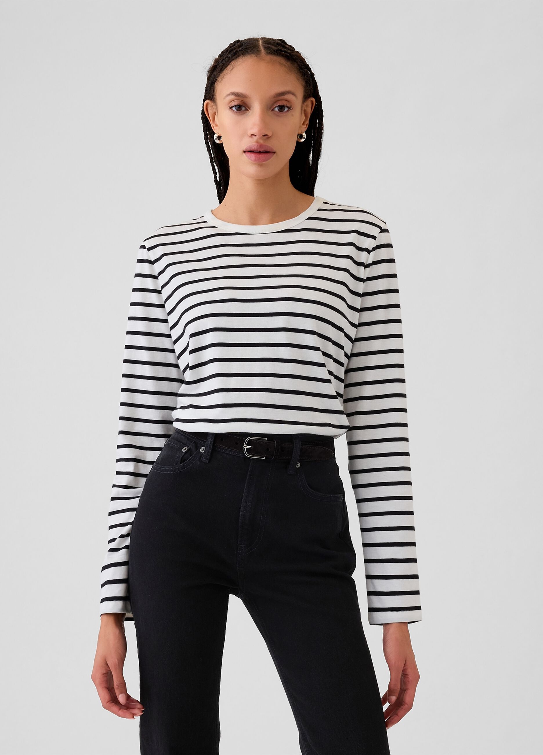 T-shirt a maniche lunghe in cotone