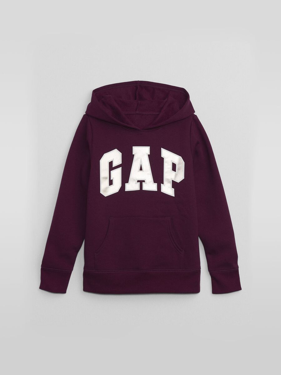 Sweatshirt with hood and logo print Girl_0