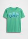 T-shirt in puro cotone verde da bambino regular fit con logo_0