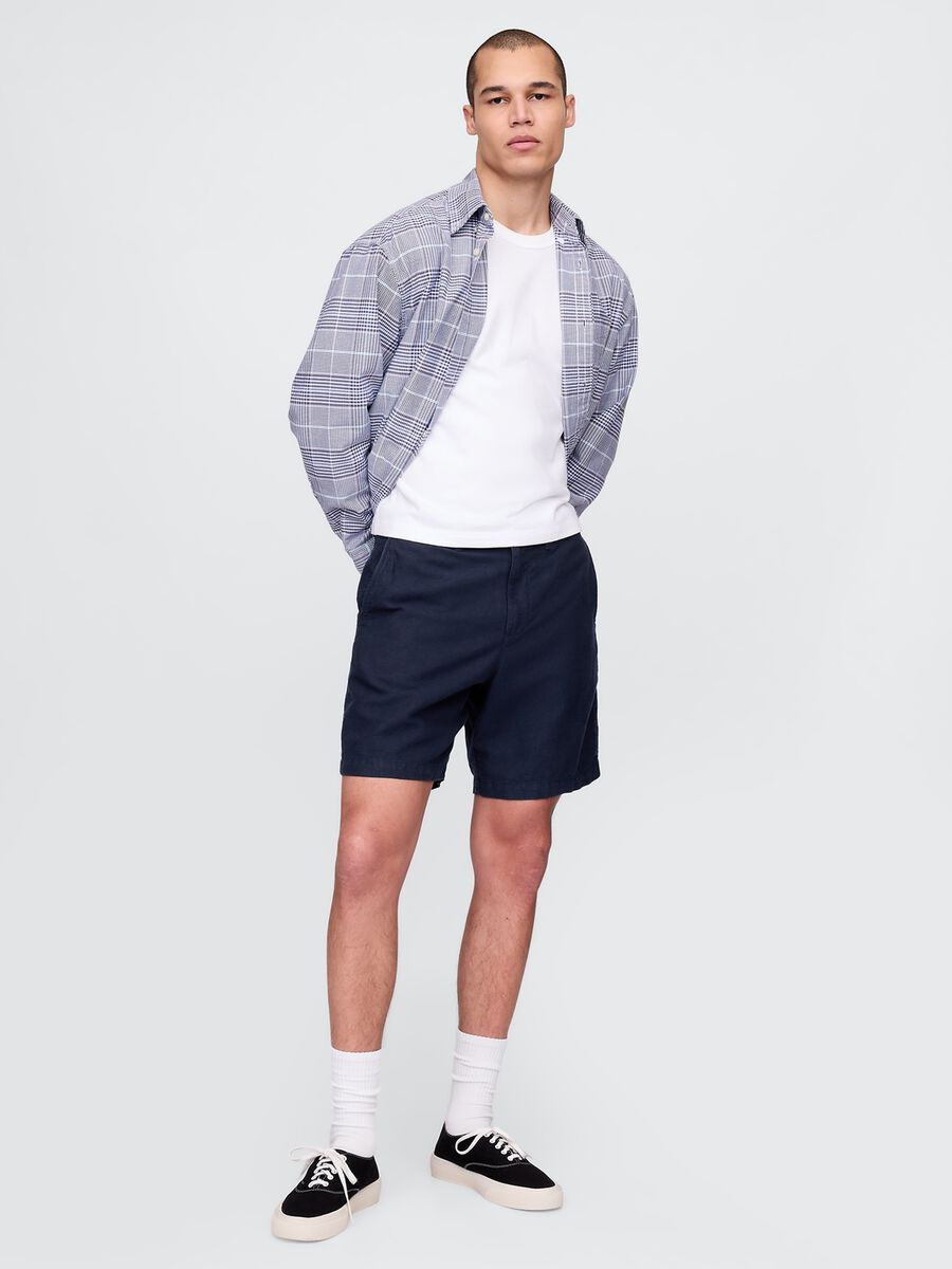 Shorts blu in lino e cotone Gap Uomo_0