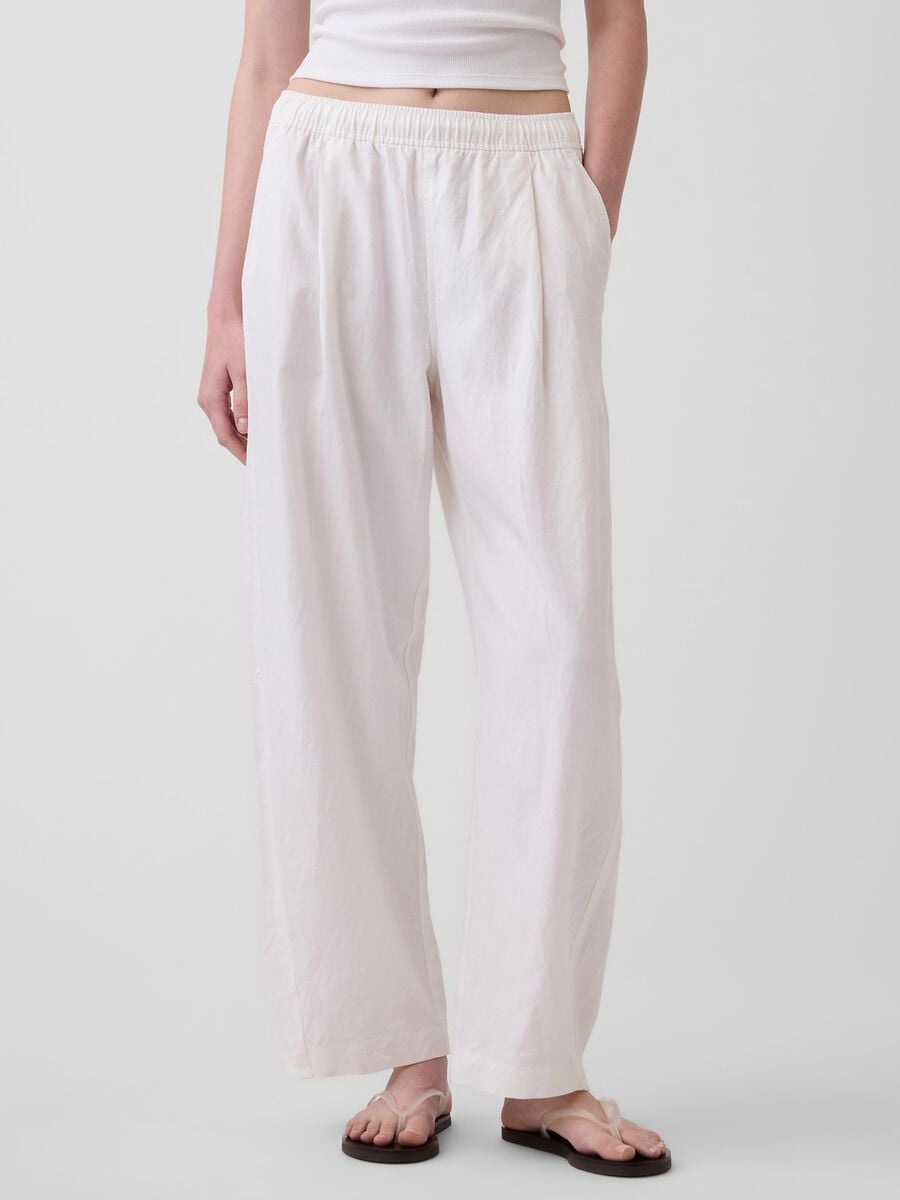 Pantaloni in misto lino Donna_1