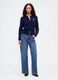 Blue Cardigan in Mixed Fabrics_0