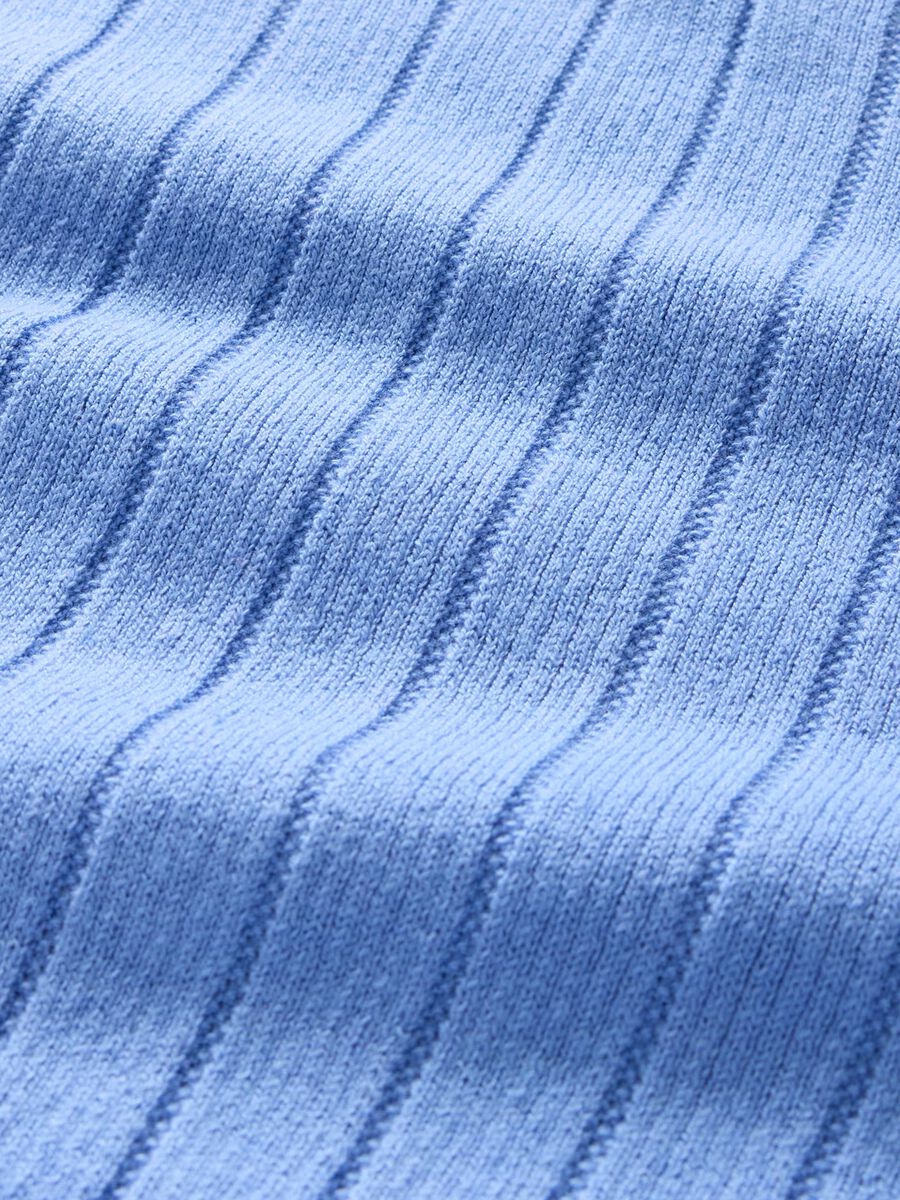 Polo azzurra a maniche corte in cotone Bambino_4