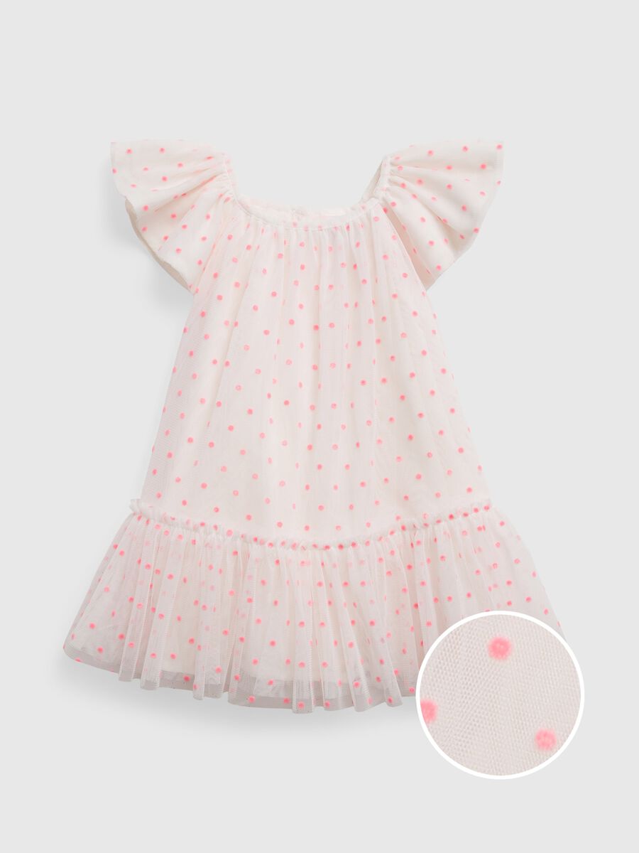 Polka dot tulle dress with flounce Newborn_0