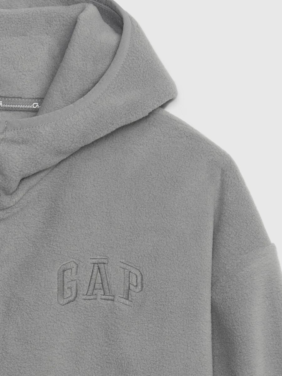 Full-zip fleece hoodie and embroidered logo Boy_2