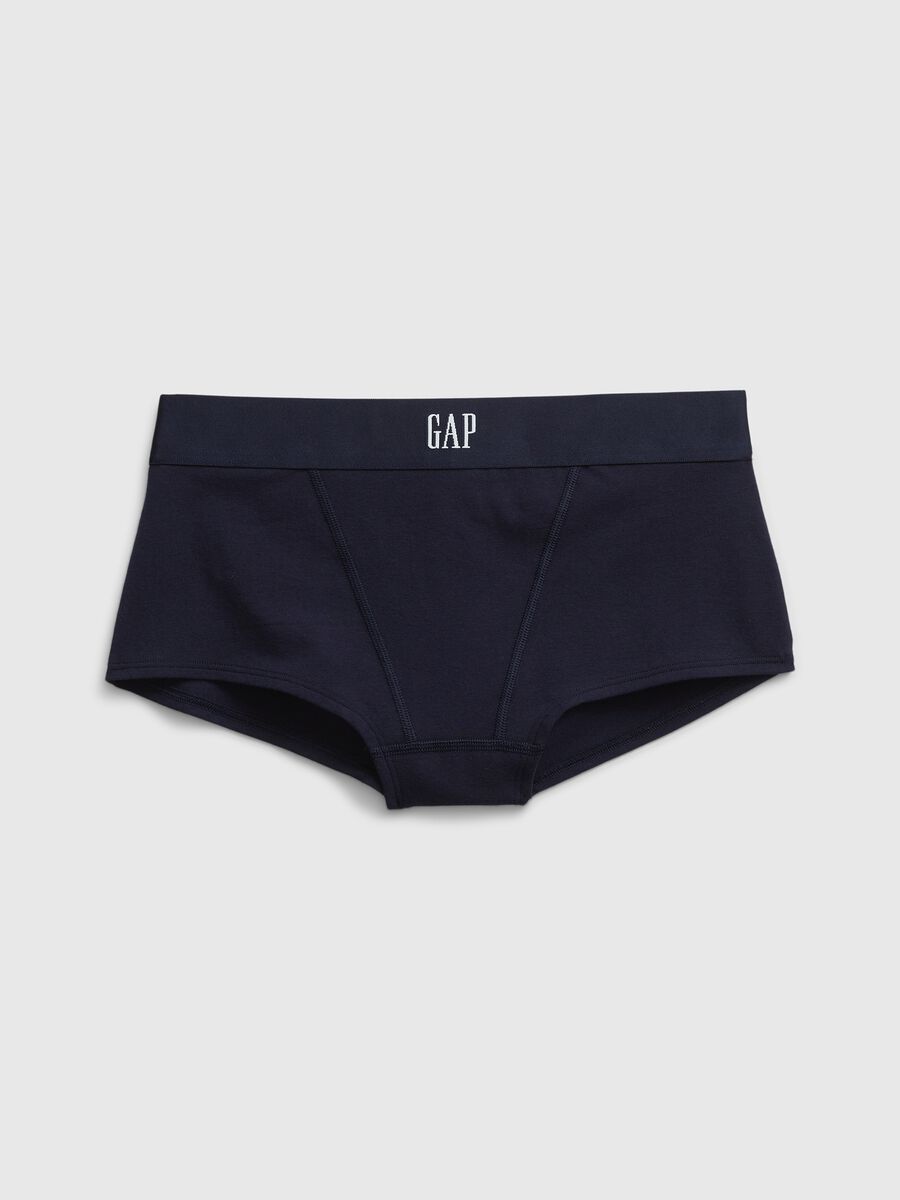 Stretch cotton knicker shorts with logo Woman_1