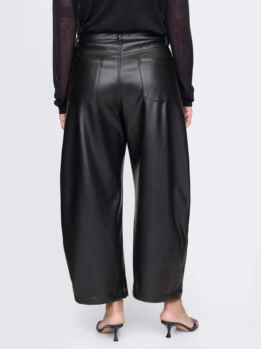Pantalone barrel fit effetto lucido Donna_6