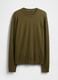 Maglione girocollo verde militare in misto cotone_3