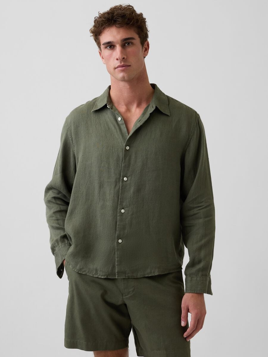 Camicia in puro lino Uomo_0