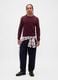 Maglione girocollo bordeaux in misto cotone_2