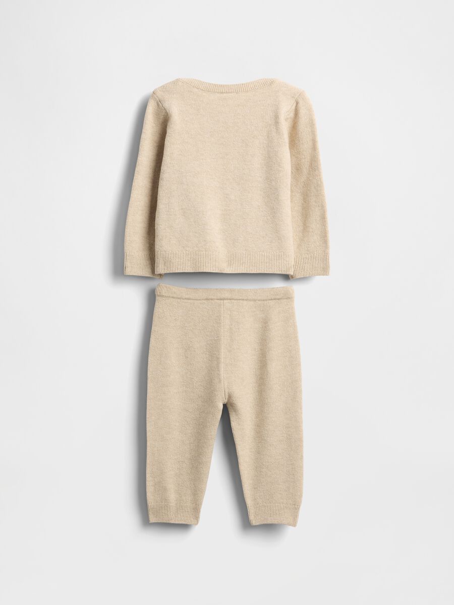 Beige newborn set in cotton blend Newborn Boy_1