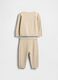 Set beige per neonato in misto cotone_1