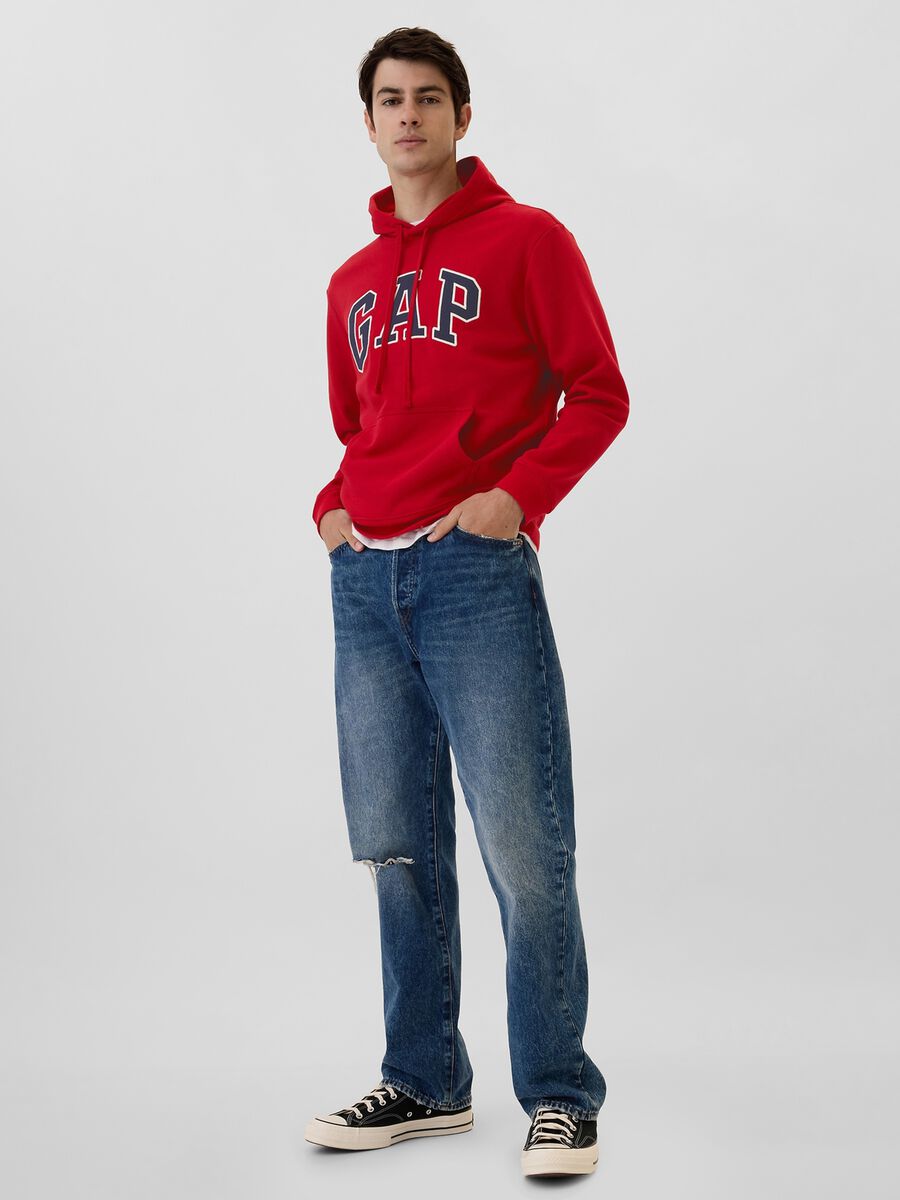 Felpa con logo GAP e cappuccio in misto cotone  Uomo_2