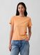 T-shirt girocollo in puro cotone arancione regular fit_0