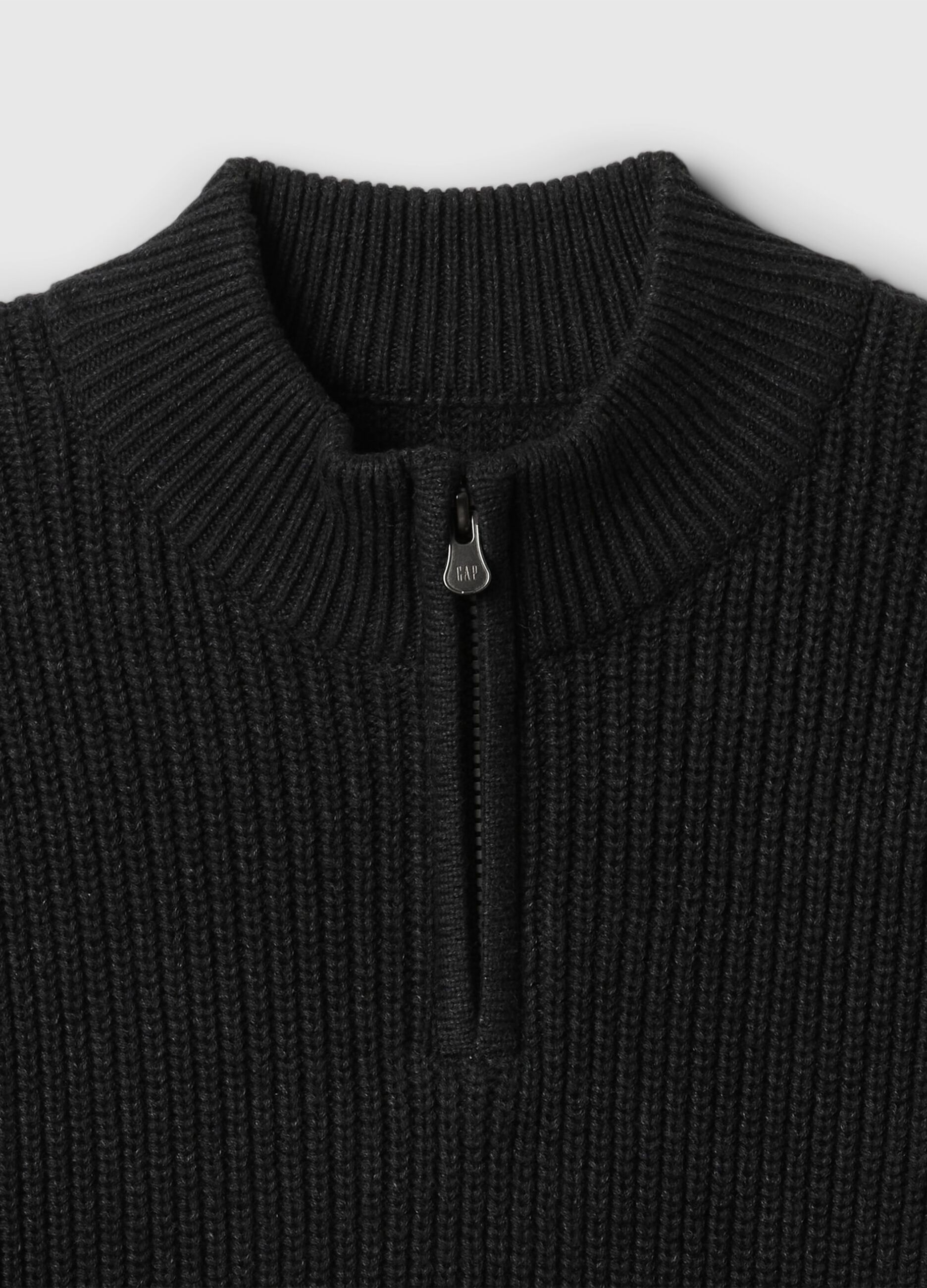 Pullover mock neck con mezza zip_4