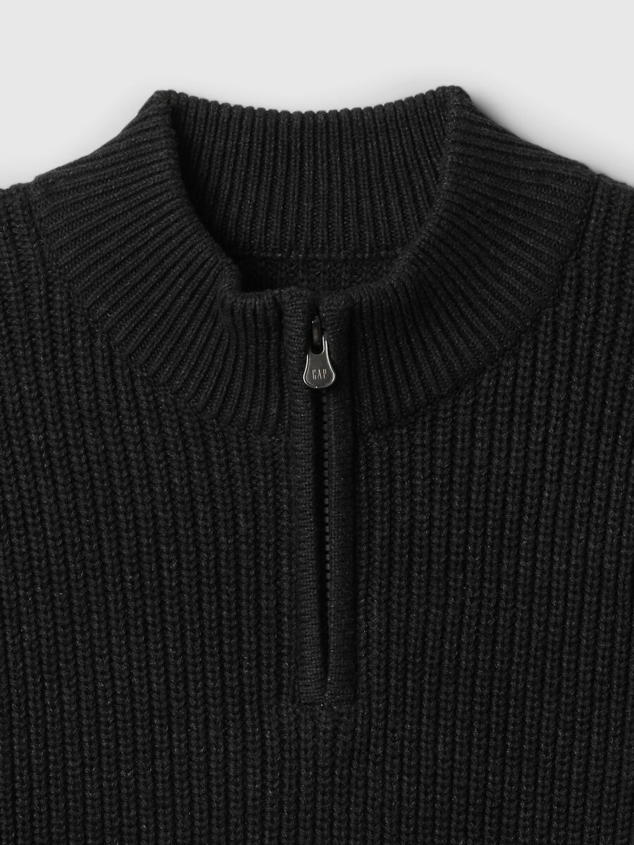 Pullover mock neck con mezza zip Bambino_4