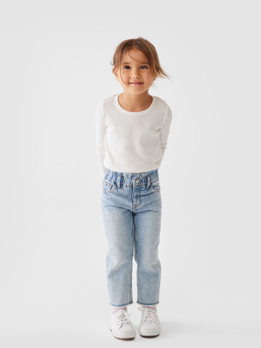 Mum-fit jeans with ruffles Toddler Girl_3