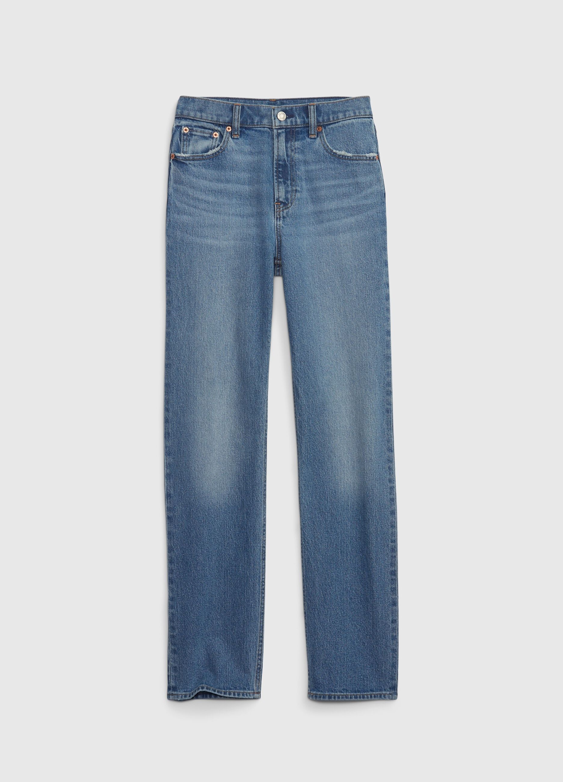 Jeans straight fit a vita alta_5