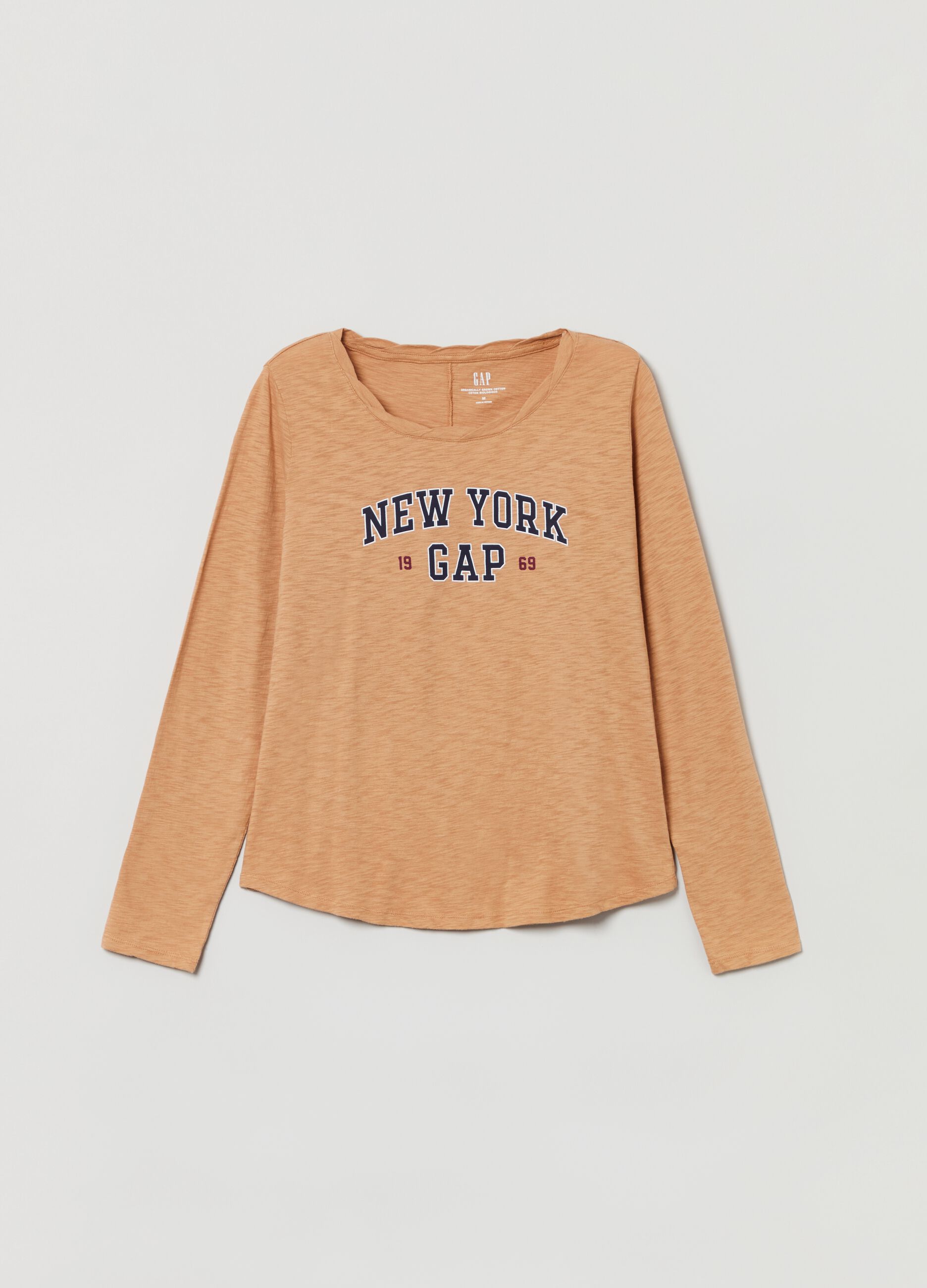 Slub cotton T-shirt with embroidered logo