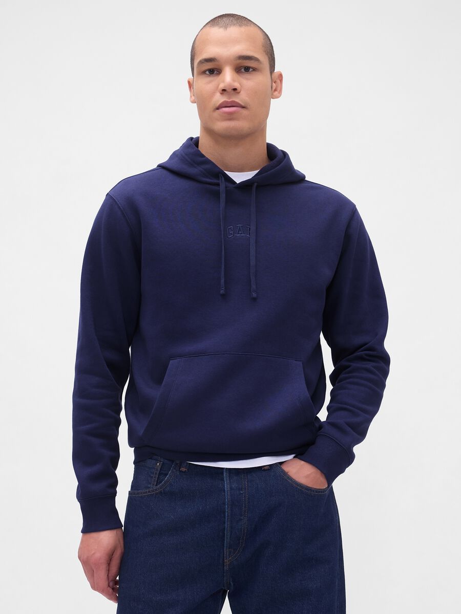 Blue Hoodie Sweatshirt Man_0