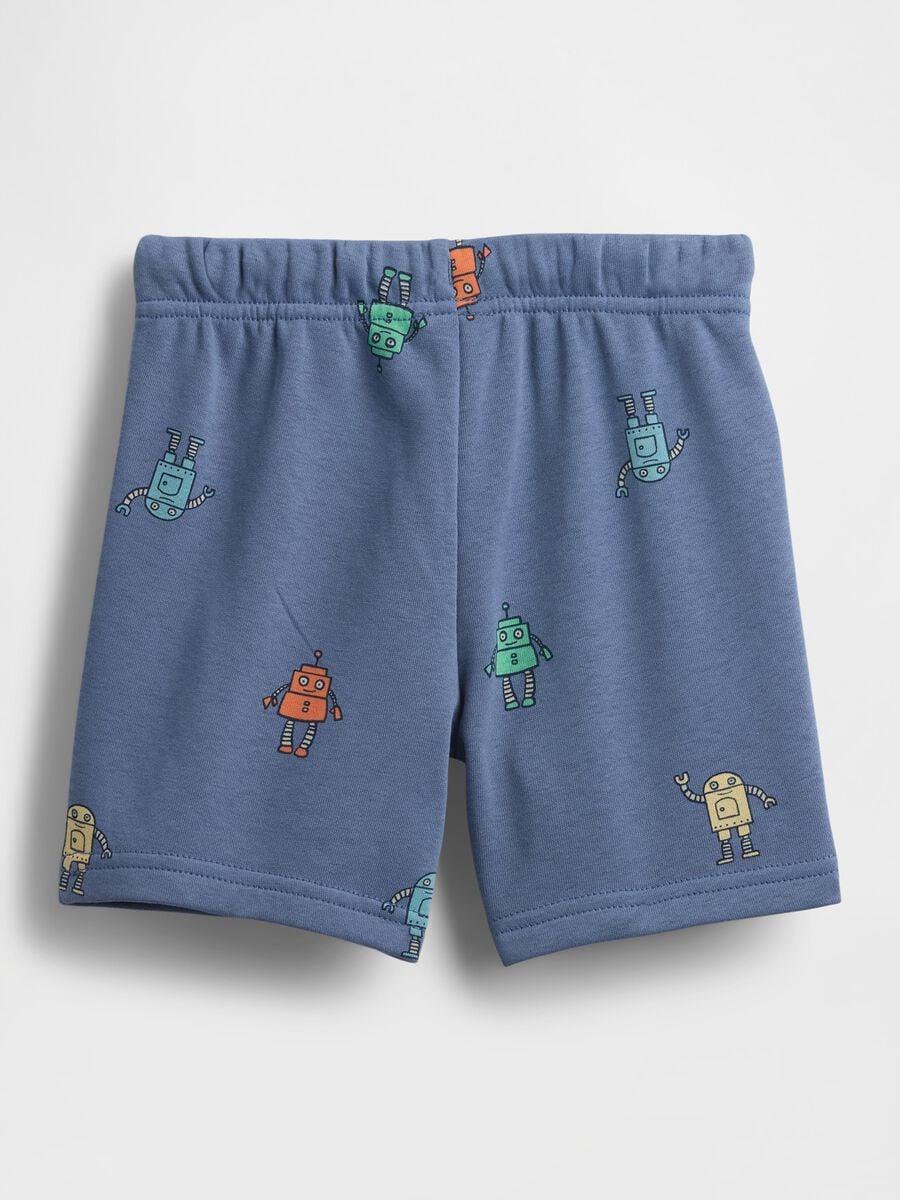 Shorts in misto cotone con logo GAP e stampa robot Bimbo_1
