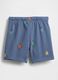 Shorts in misto cotone con logo GAP e stampa robot_1