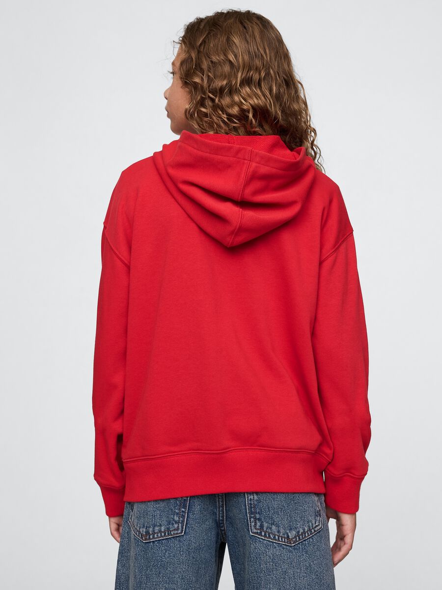 Felpa rossa con cappuccio e logo GAP Bambino_1