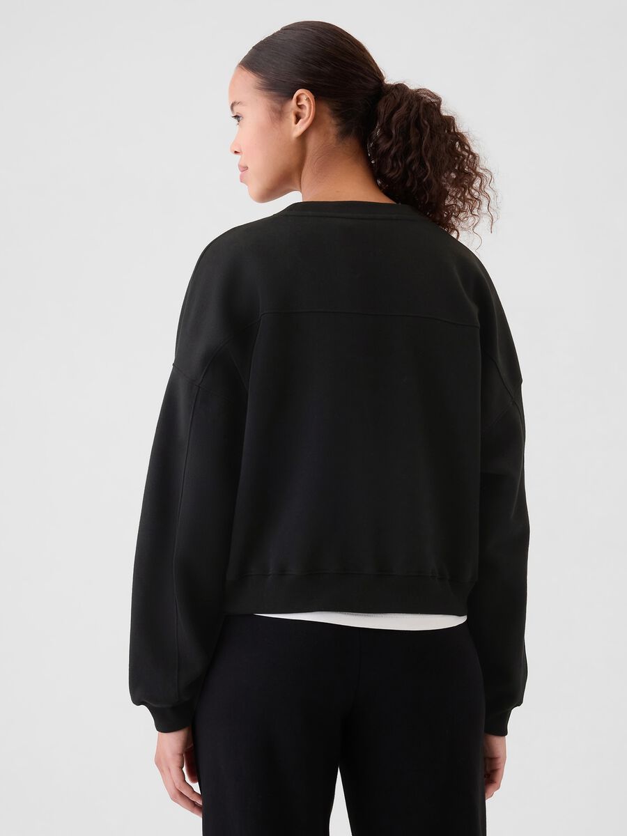Felpa nera girocollo Donna_1