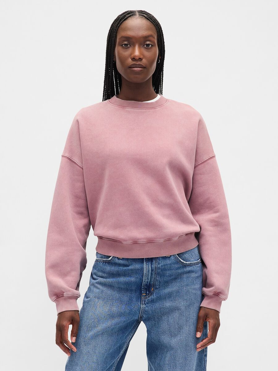 Pink Crewneck Sweatshirt Woman_0