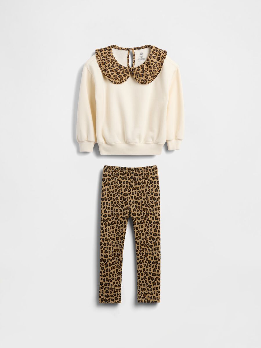 White and Brown Set with Leopard Print for Girls Baby Girl_1