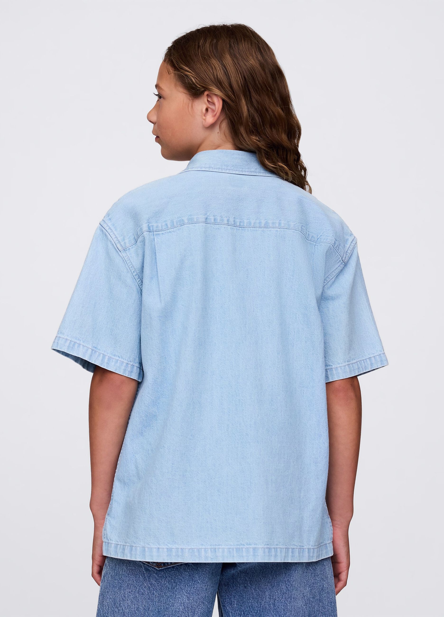 Camicia in denim a maniche corte_2