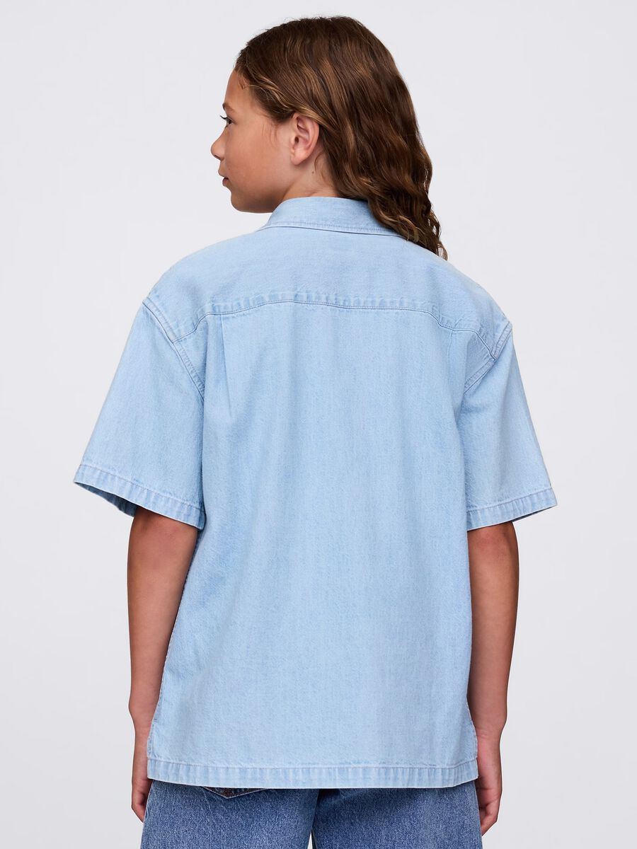 Short-sleeved denim shirt Baby Boy_2