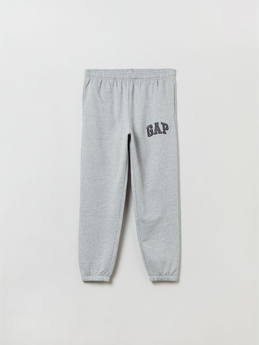 Fleece joggers with logo embroidery Man_0