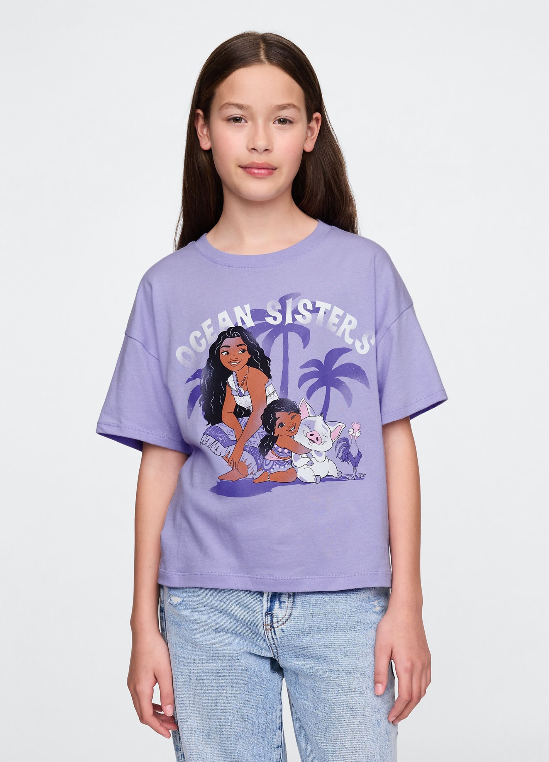 T-shirt girl lilla Ocean Sisters in cotone