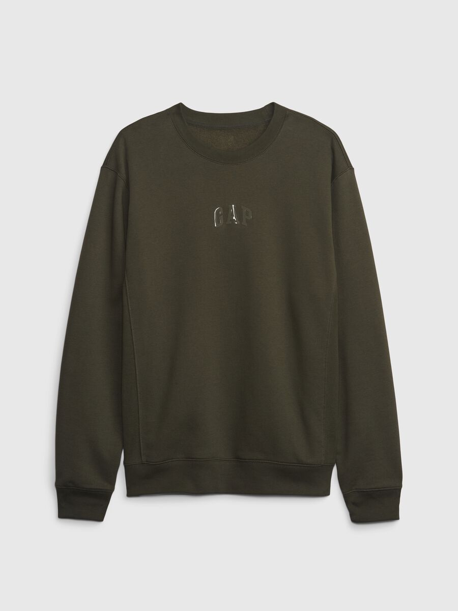 Sweatshirt with round neck and glossy-effect logo print Man_1