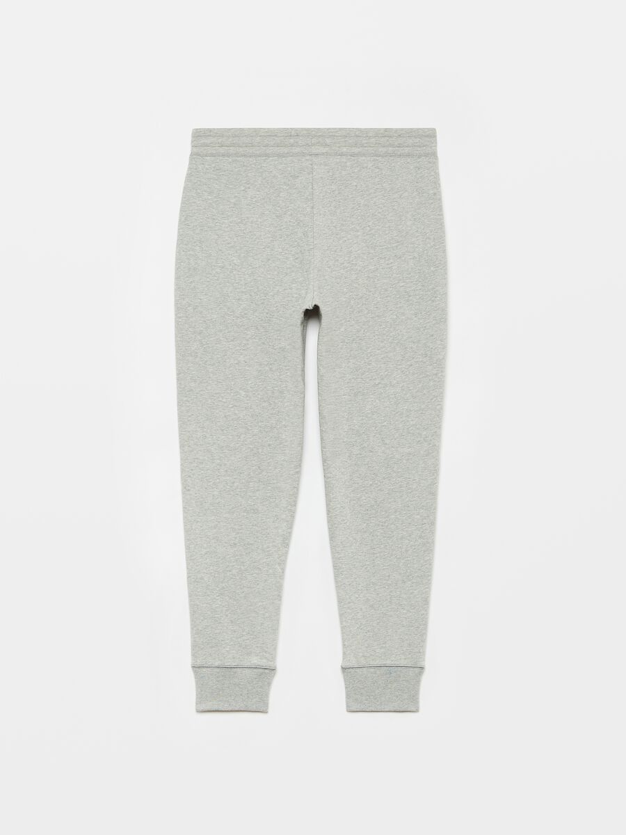 Joggers in felpa melange con ricamo logo Uomo_3