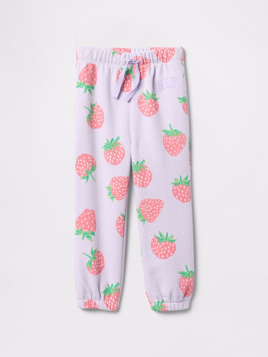 Pantaloni jogger lilla con stampa fragole GAP Kids Bimba_0