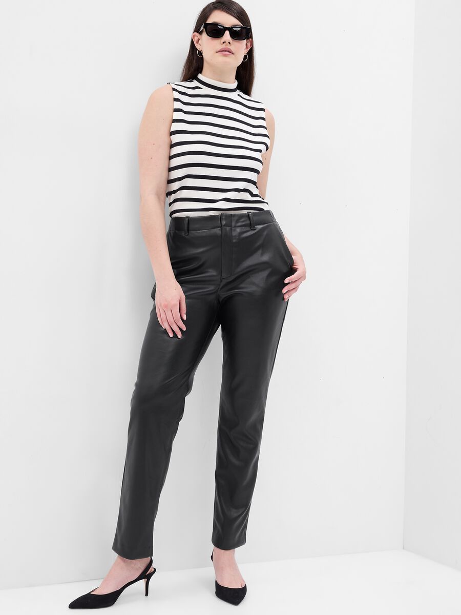 Pantaloni slim fit effetto lucido Donna_3