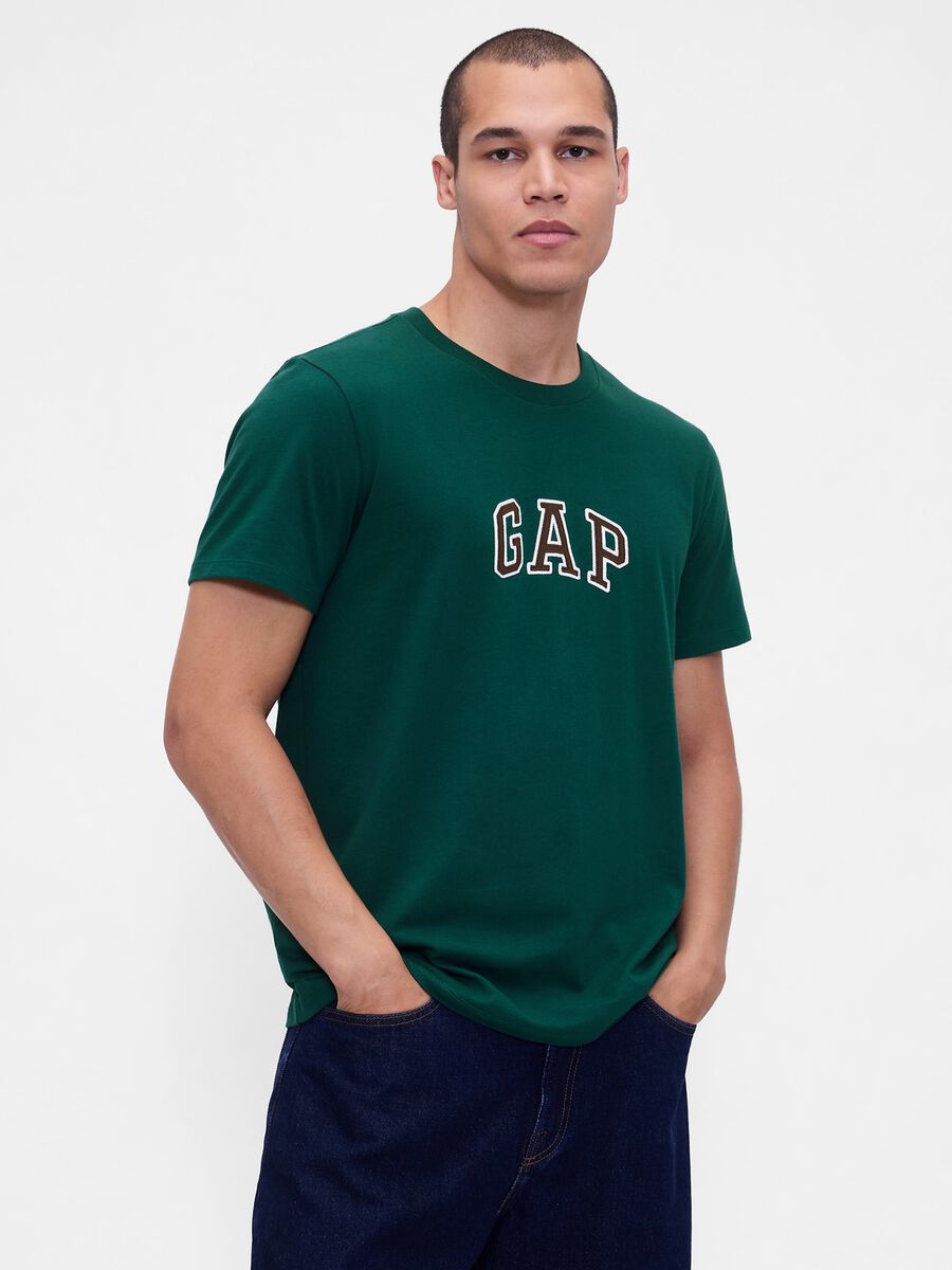 T-shirt verde a maniche corte in cotone Uomo_0