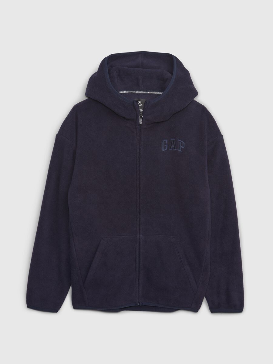 Full-zip fleece hoodie and embroidered logo Boy_0
