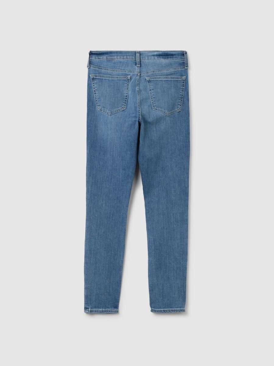 Jeans skinny fit stretch con scoloriture Donna_3