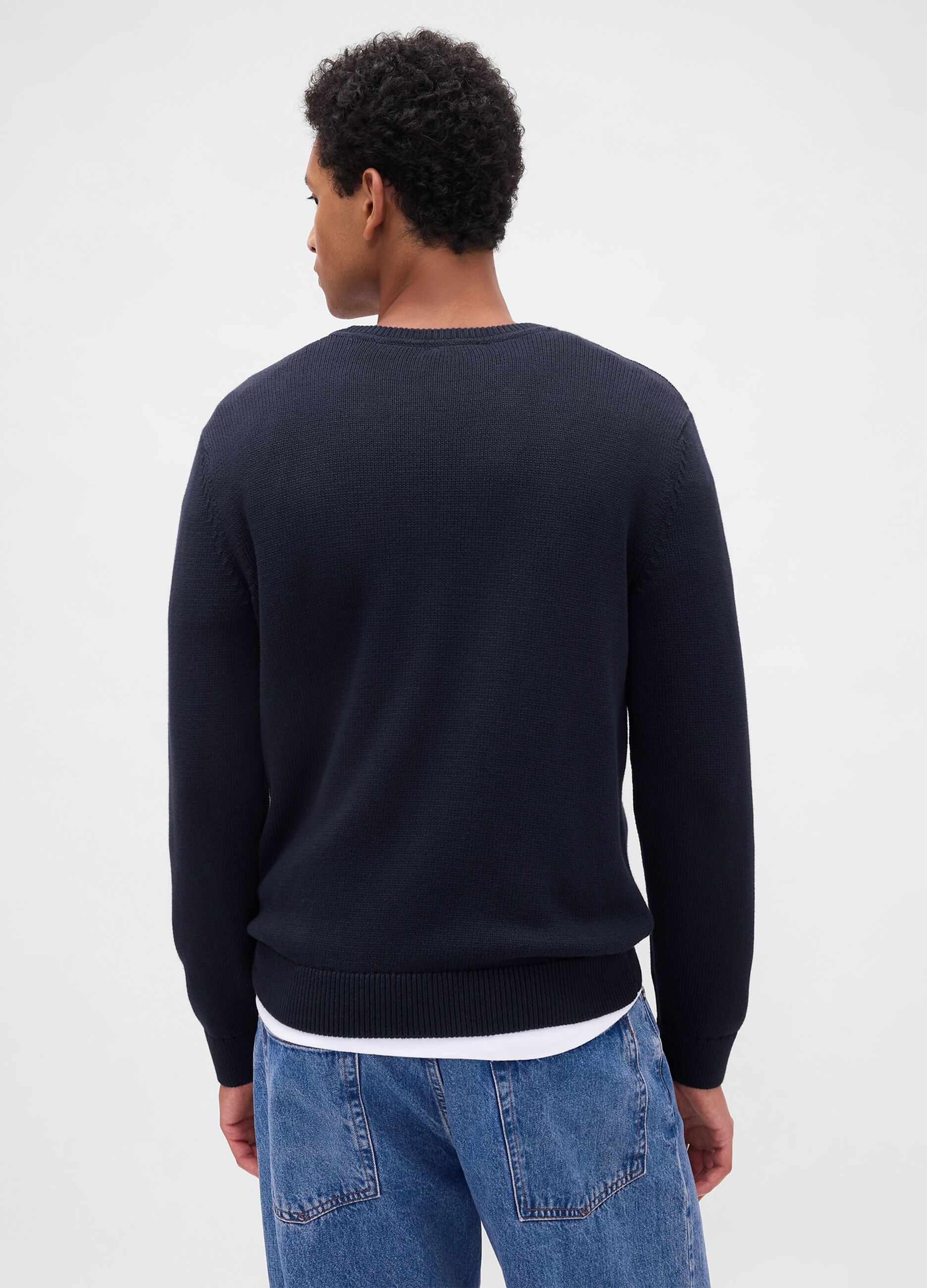 Maglione blu in cotone_1