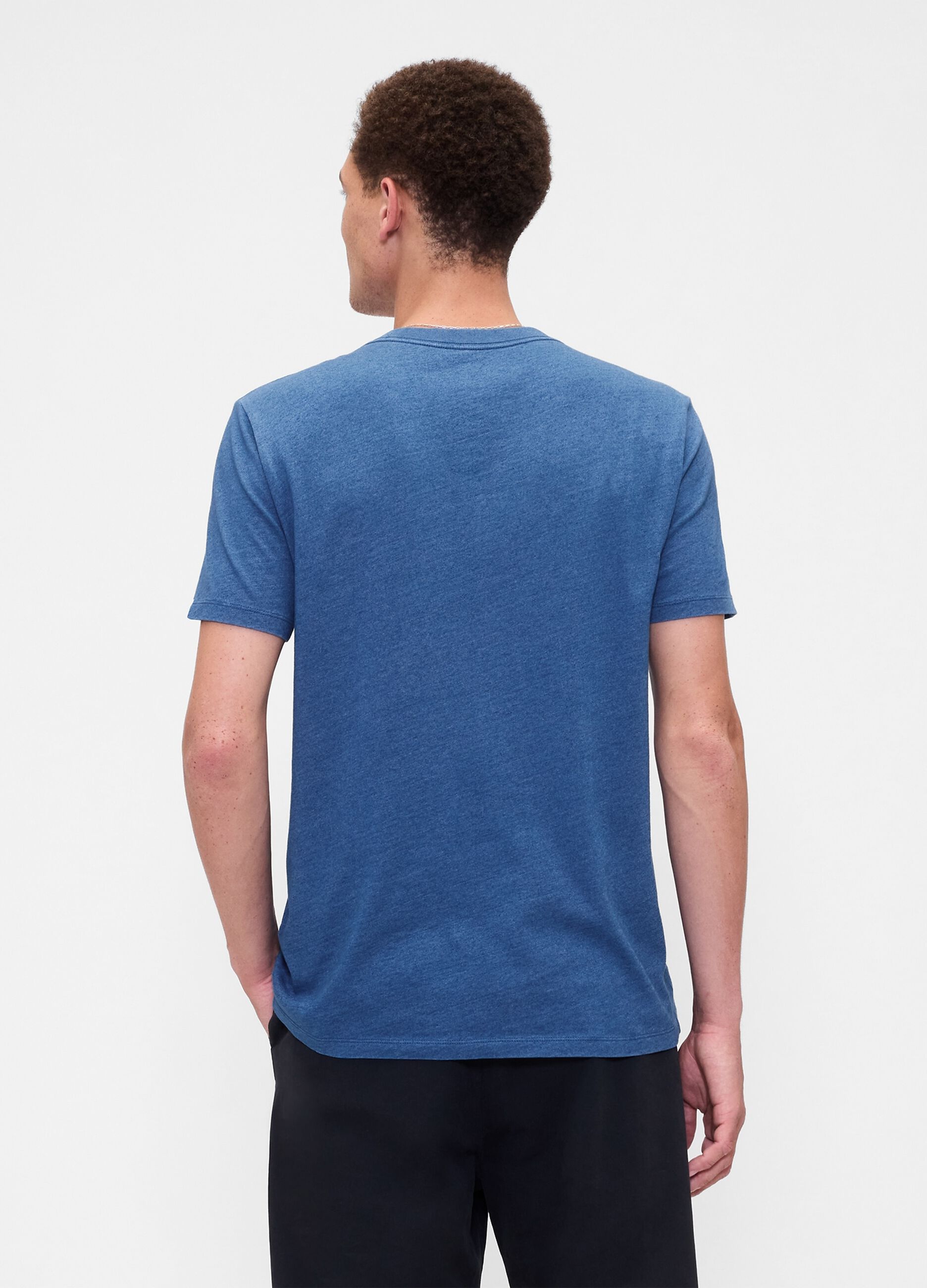 Blue Short Sleeve Cotton T-shirt