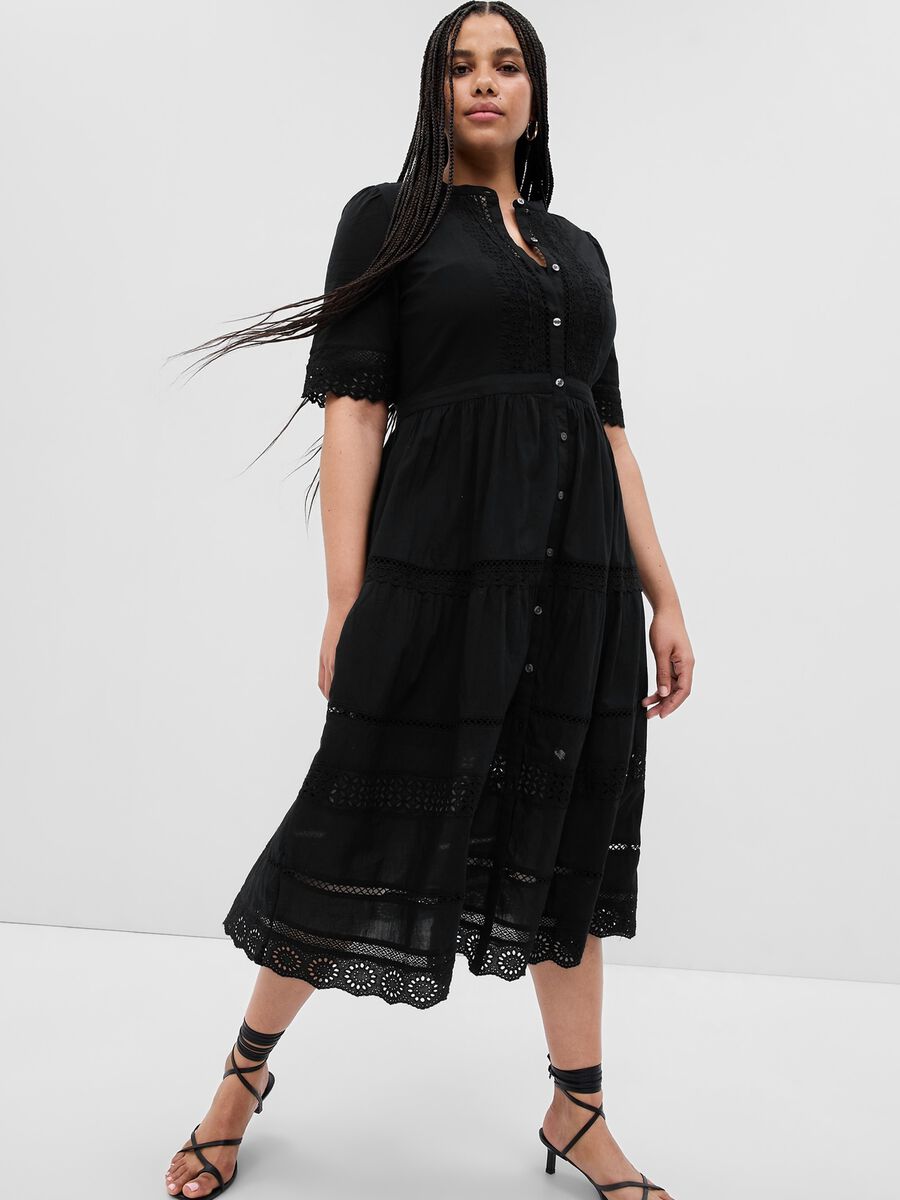 Midi dress with lace details_3