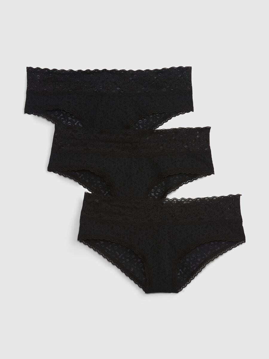 Three-pack French knickers in lace Woman_0