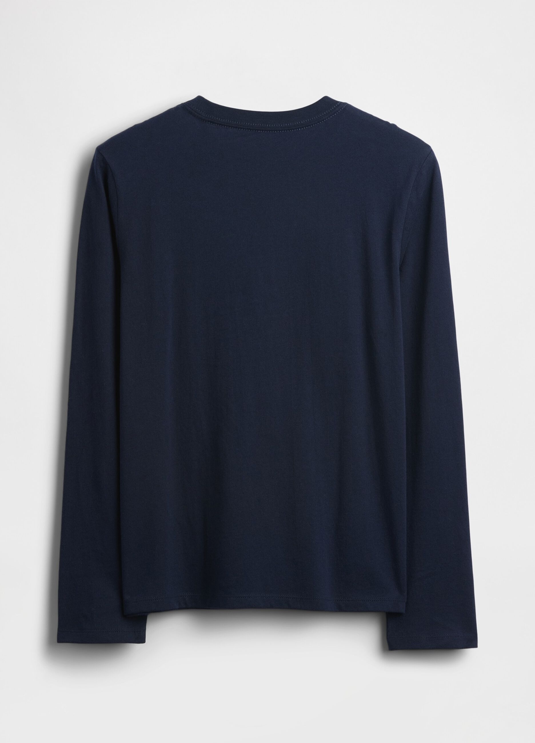 T-shirt blu a maniche lunghe in cotone per bambino_1
